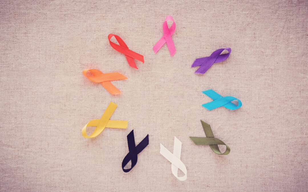 colorful ribbons, cancer awareness, World cancer day background